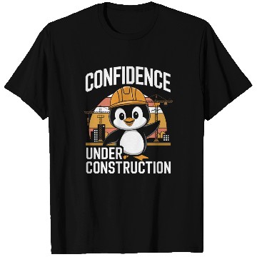 Discover Confidence Under Construction Penguin T Shirts