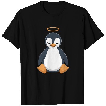 Discover Peaceful Penguin with Halo Design T Shirts