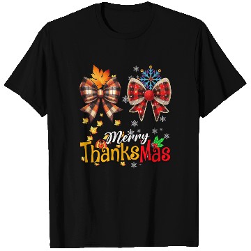 Discover Merry Thanksmas plaid Coquette Bow Christmas Plaid T Shirts