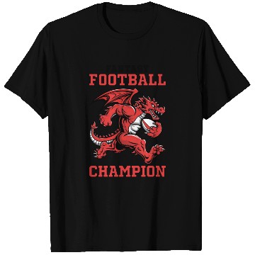 Discover Funny Fantasy Football Champion Dragon Running T Shirts