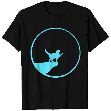 Discover Cat Moon Cliff At Night Werewolf Round Howling Fun T Shirts