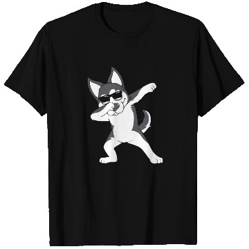 Discover Cute Siberian Husky Dabbing Dog With Sunglasses T Shirts