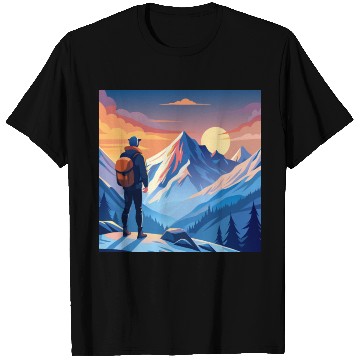Discover Mountain Hiking Adventure T Shirts