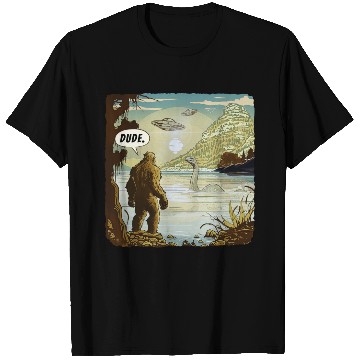 Discover Funny UFOs Bigfoot Sasquatch Introvert Loch Ness T Shirts