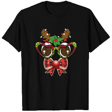 Discover Coquette Bow Reindeer Face Christmas Sunglasses T Shirts