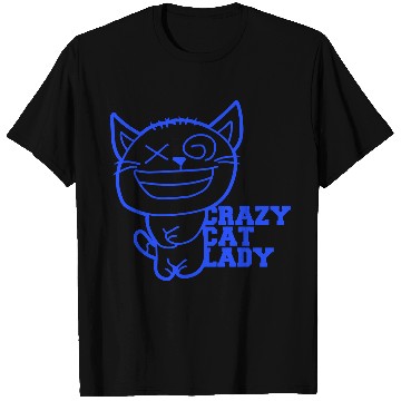 Discover Crazy Cat Lady Text Love Saying Quote Weird Woman T Shirts