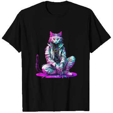 Discover Cyberpunk Rastafarian Cat T Shirts
