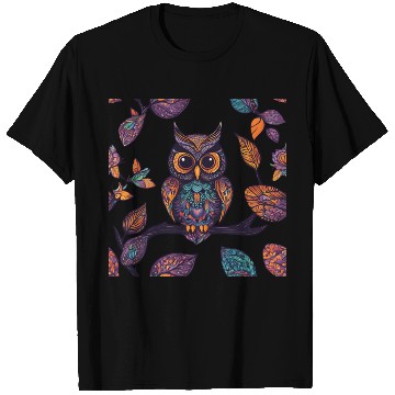 Discover Halloween Owl Alebrije and Leaves T Shirts