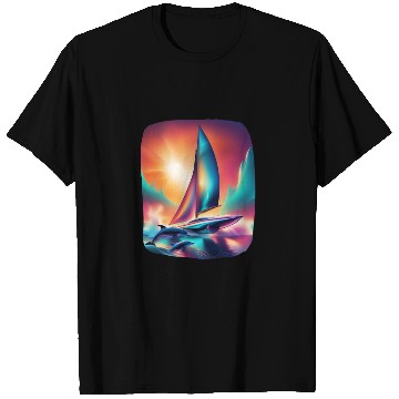 Discover Futuristic AI-Designed Sailing Yacht T Shirts