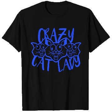 Discover Crazy Cat Lady Text Love Saying Quote Weird Woman T Shirts