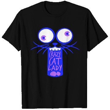 Discover Crazy Cat Lady Text Love Saying Quote Weird Woman T Shirts