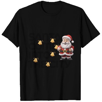Discover Festive Santa with Jingle Bells Design T Shirts