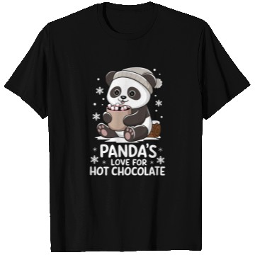 Discover Panda's Love For Hot Chocolate Winter Vibes T Shirts