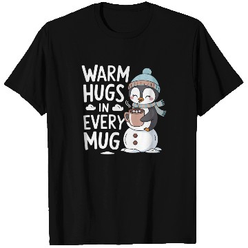Discover Warm Hugs in Every Mug Cozy Penguin Winter Magic T Shirts