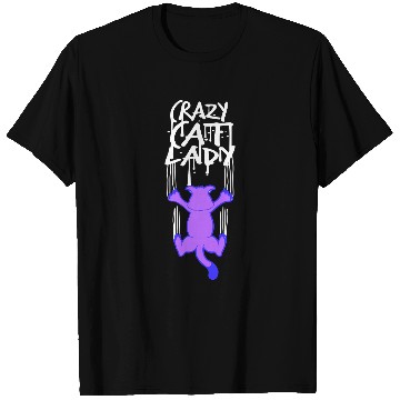 Discover Crazy Cat Lady Text Love Saying Quote Weird Woman T Shirts