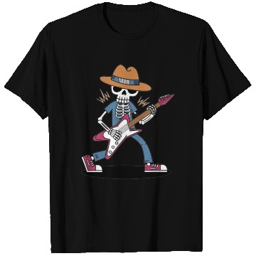 Discover skeleton guitar player T Shirts