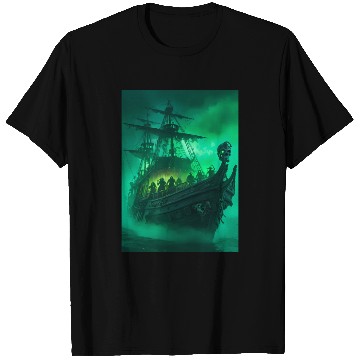 Discover Ghost Ship T Shirts - Haunting Pirate Ship in Fog
