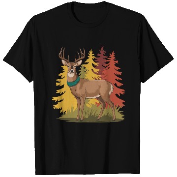 Discover Deer in Pine Forest T Shirts | Fall Wildlife