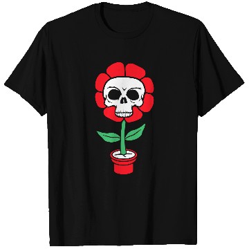 Discover Evil Skull Flower Horror Halloween Skeleton Head T Shirts