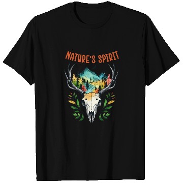 Discover Nature's Spirit - Deer and Mountain Silhouette T Shirts