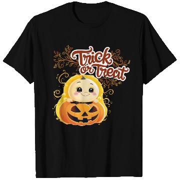 Discover Cute Pumpkin Trick or Treat Halloween Design T Shirts