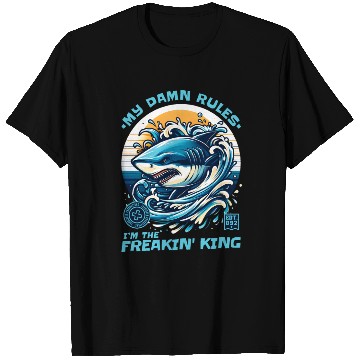 Discover Shark King Ocean Lover Design T Shirts