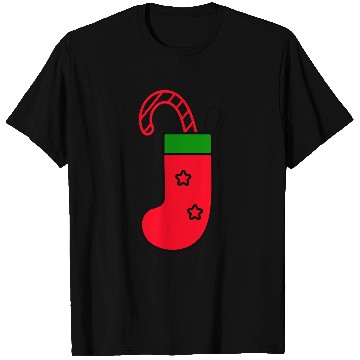 Discover christmas sock with candy cane T Shirts