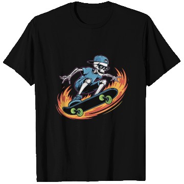 Discover Skater Skeleton Cool Trend T Shirts