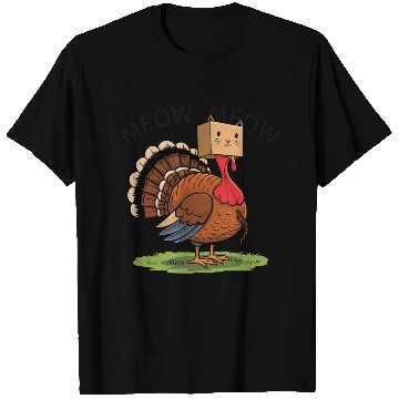 Discover Turkey Funny Fake Cat Meow Thanksgiving T Shirts
