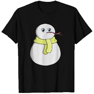 Discover Snowman wearing a yellow scarf T Shirts