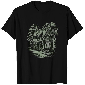 Discover Enchanting Dark Cottagecore House In The Woods T Shirts