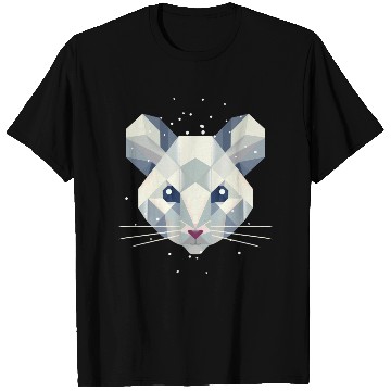 Discover Geometric Snow Mouse – Winter Animal Portrait T Shirts