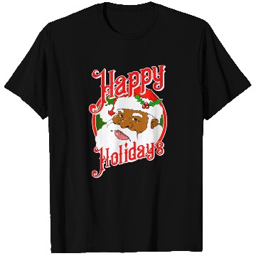 Discover Happy Holidays African American Black Santa Claus T Shirts