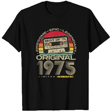 Discover Vintage 1975 born Retro 50th birthday T Shirts