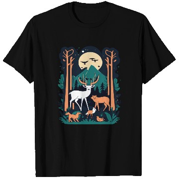 Discover Enchanted Forest Wildlife Scene – Nature Adventure T Shirts
