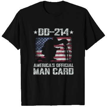 Discover DD-214 America's Official Man Card Veteran Pride T Shirts