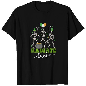 Discover Skeleton Radiate St Patricks day shamrock T Shirts