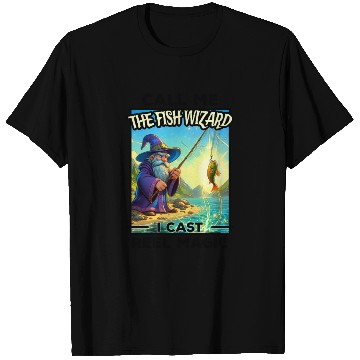 Discover Fantasy Fishing Wizard - Reel Magic T Shirts