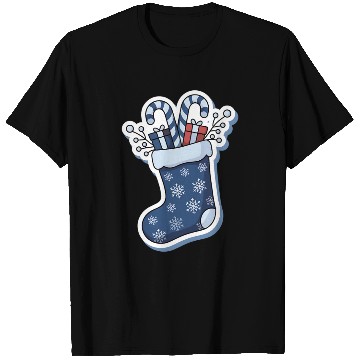 Discover Christmas Stocking Candy Canes Blue And White T Shirts