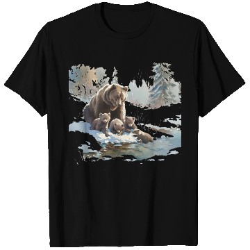 Discover Retro 399 Grizzly Bears Wilderness Scene 90s T Shirts