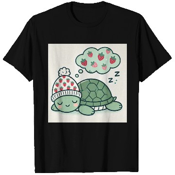 Discover Dreamy Turtle Snooze strawberries T Shirts