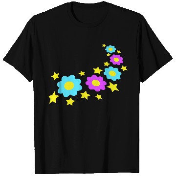 Discover Many Pretty Daisy Flowers Decorative Stars Design T Shirts