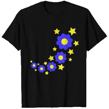Discover Many Pretty Daisy Flowers Decorative Stars Design T Shirts