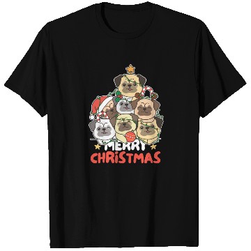 Discover Pug Christmas Tree Merry Christmas T Shirts
