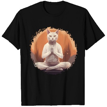 Discover Yoga cat T Shirts
