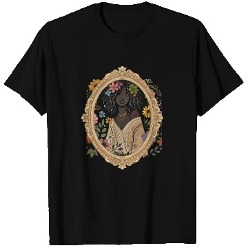 Discover Flower Woman in a Vintage Frame T Shirts