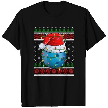 Discover Bowling Ball Ugly Christmas Santa Hat T Shirts