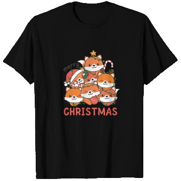 Discover Fox Christmas Tree Merry Christmas T Shirts
