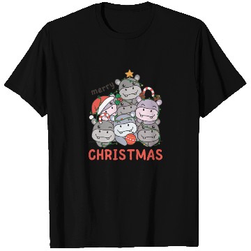 Discover Hippo Christmas Tree Merry Christmas T Shirts