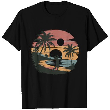 Discover Coastal Golf Silhouette | Seaside Sun and Sports T Shirts